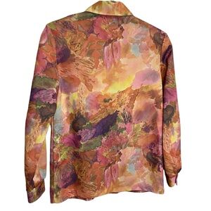 Vintage 70s Abstract Colorful Dagger Collar Shirt